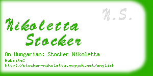 nikoletta stocker business card